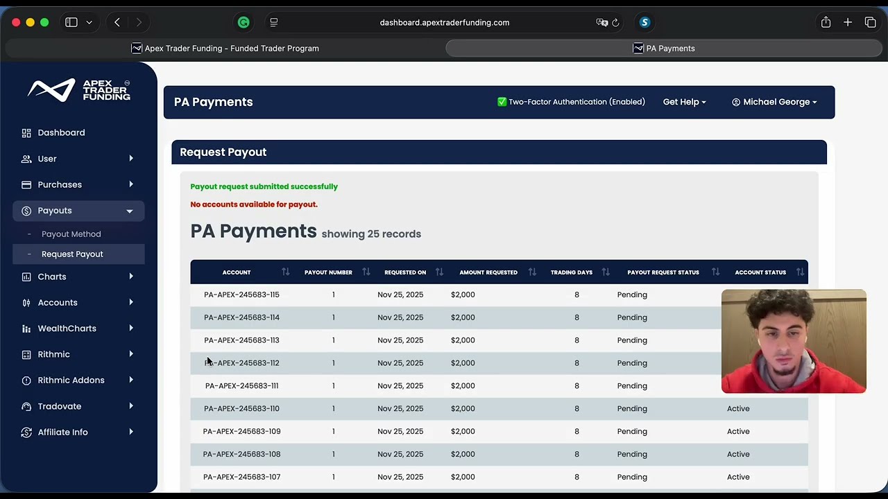REQUESTING A $40,000 PAYOUT FROM APEXTRADERFUNDING