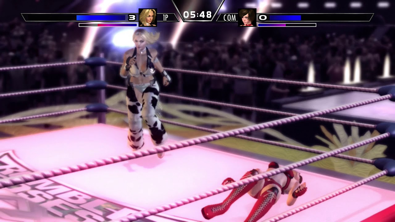 Rumble Roses XX Dixie Clemets humiliating Reiko Hinomoto (Ryona)