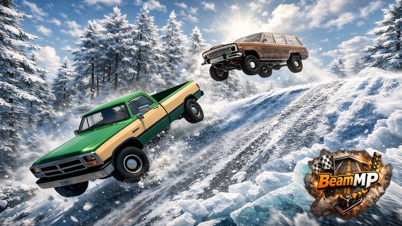 BALD TIRES ON ICY DANGEROUS ROAD WAS TO MUCH FUN! - BEAMMP