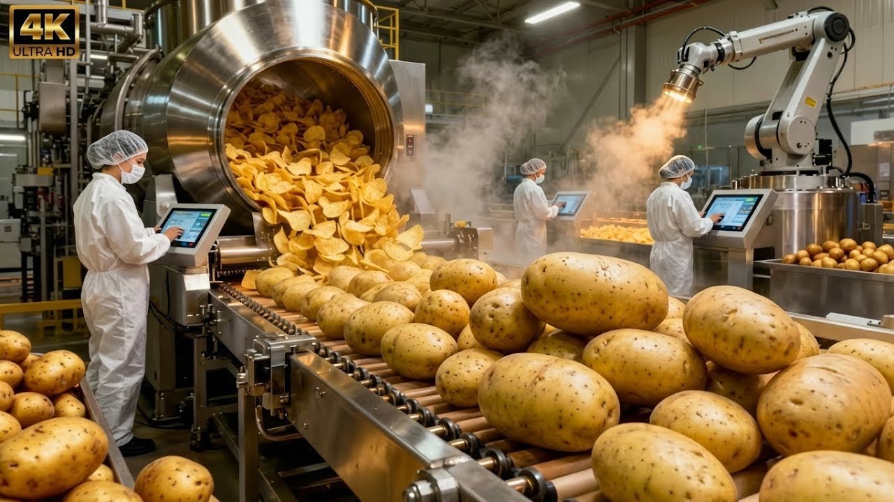 Inside a Modern Potato Chips Factory: From Potatoes to Crispy Chips (full process)