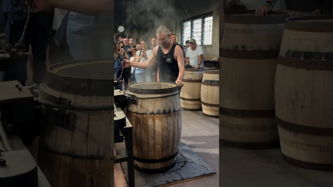 Steam-assisted oak bending in barrel-making.💪👷‍♂️🎥➡️@annette.lacey 