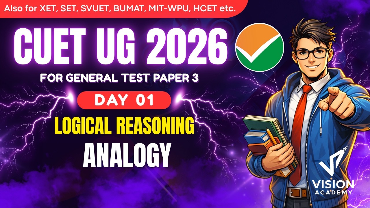 Reasoning Analogy Day 1 CUET UG 2026 Crash Course 🔥 CUET UG General Aptitude Test Preparation 2026