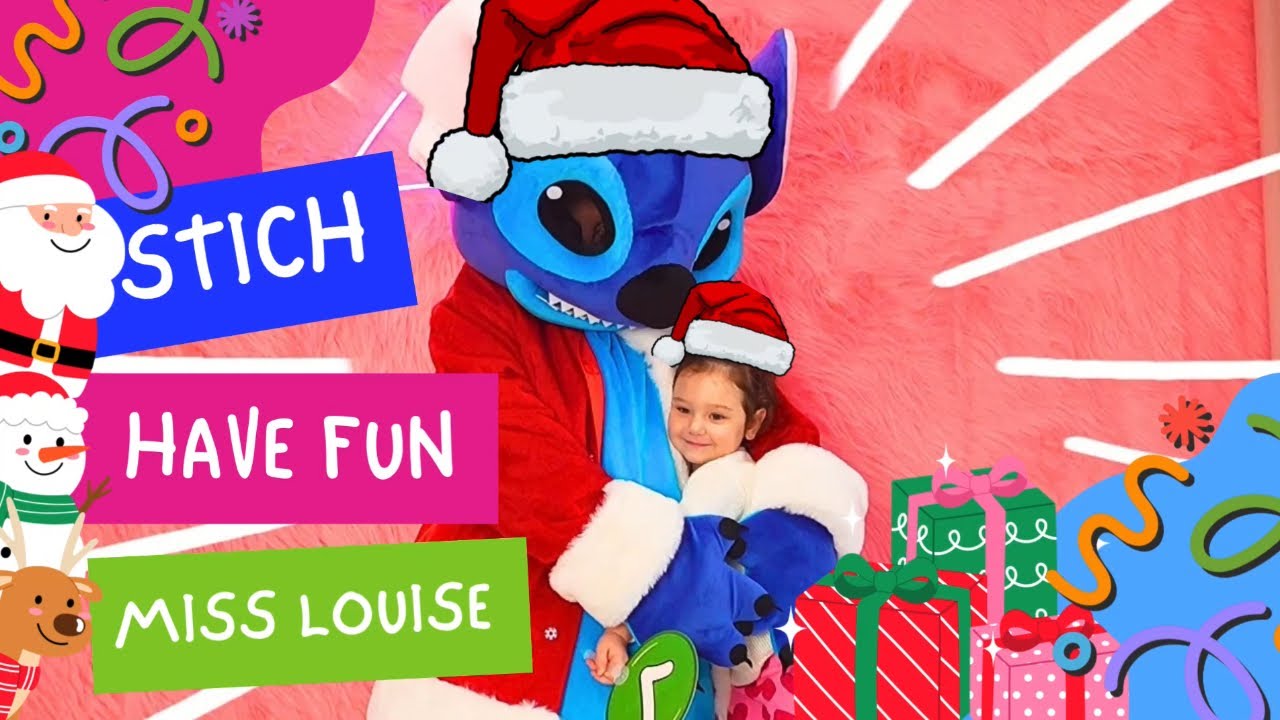 Christmas Fun with Stitch and Miss Louise 🎅 Learning Body Parts + Grinch Trouble