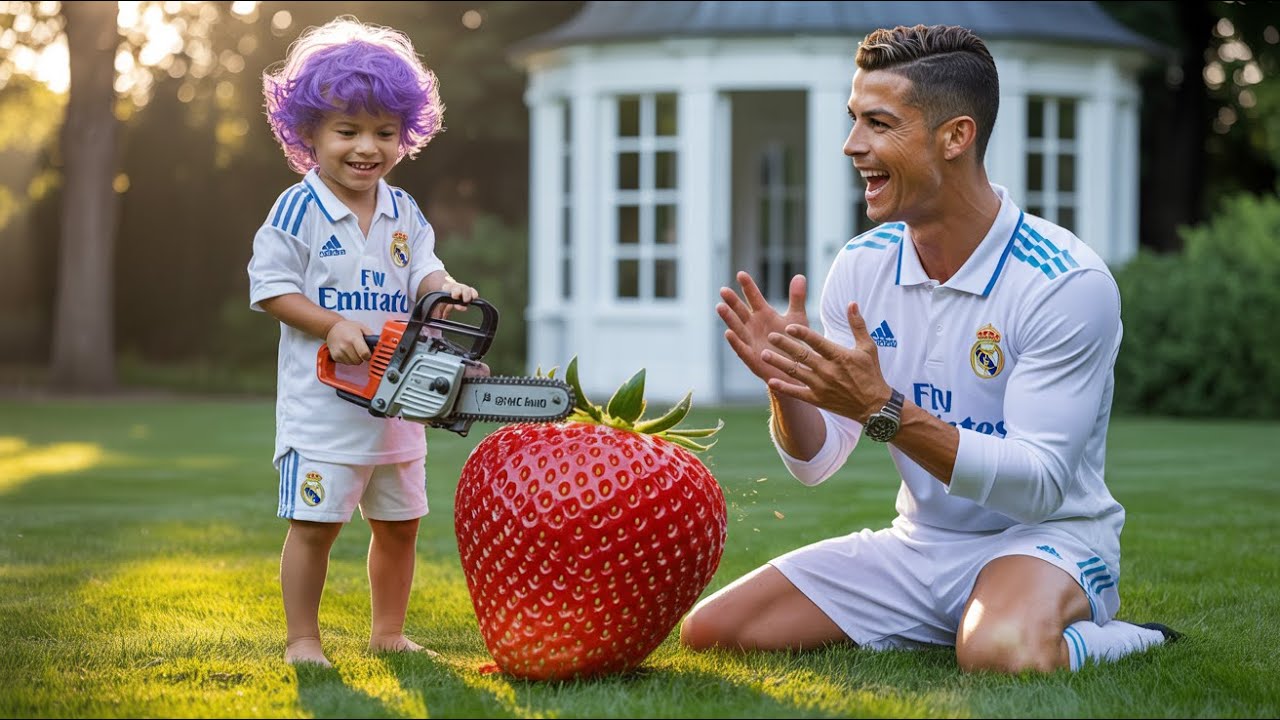 Cristiano Ronaldo's Son Battles Messi's Son In a Fruit Race!#cr7