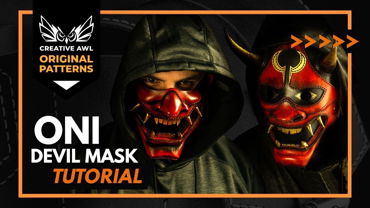 How to Make a Laather Oni Devil Mask. Making Japanese Mask