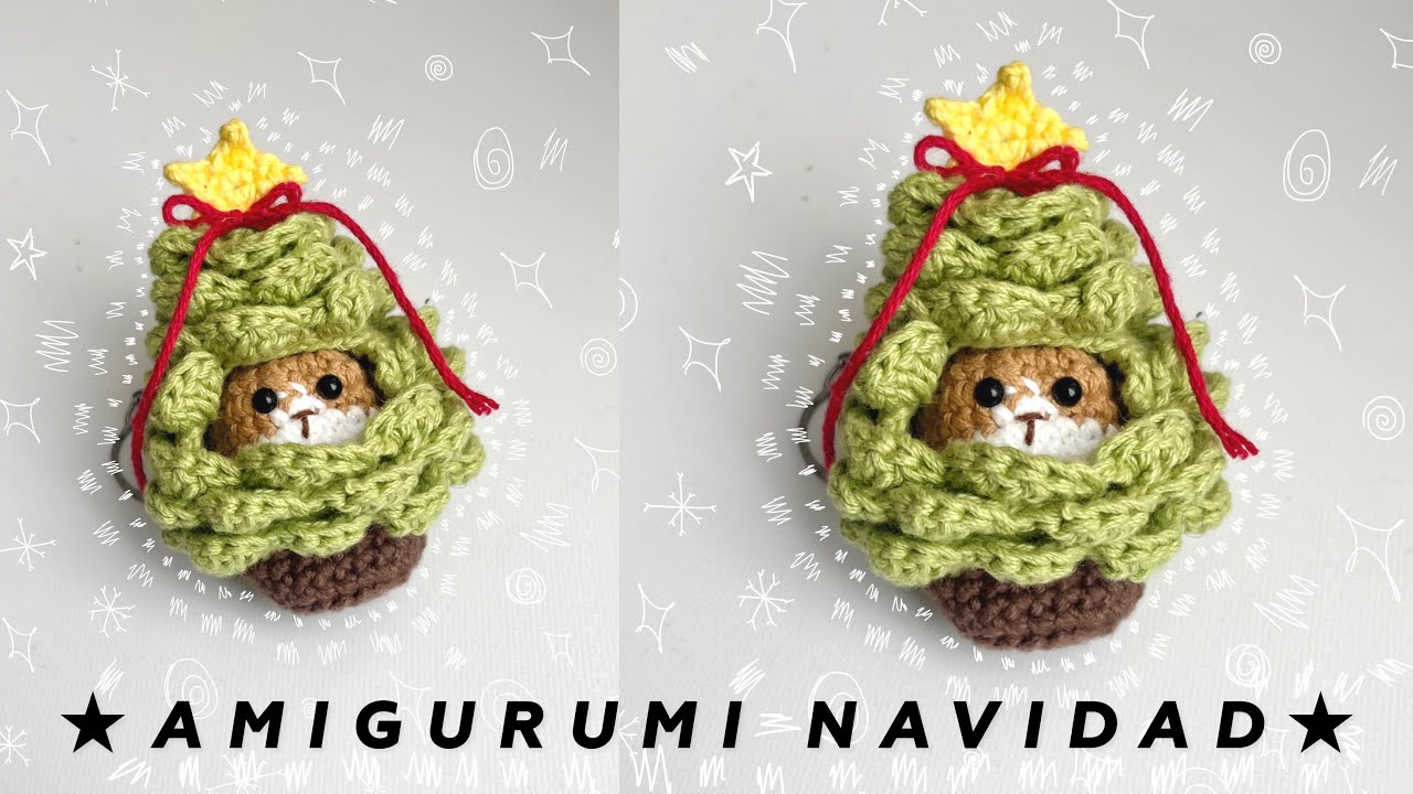 Amigurumi arbol de navidad crochet / Arbol con gatito crochet 