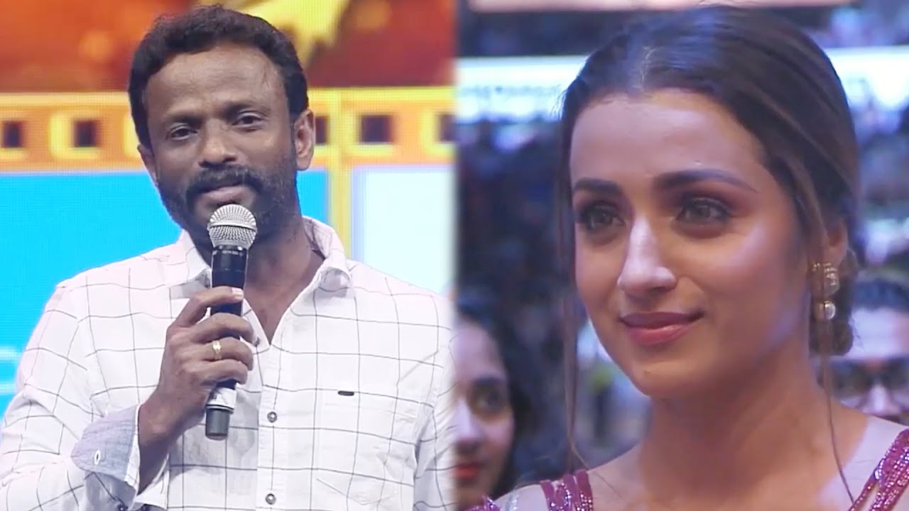 Trisha Krishnan Enjoying Director Pandiraj's Funny Speech On Karthi At SIIMA