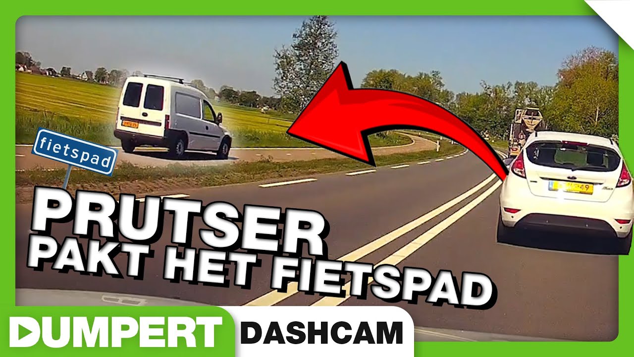 Met zieke snelheid inhalen over fietspad | Dumpert Dashcam 49