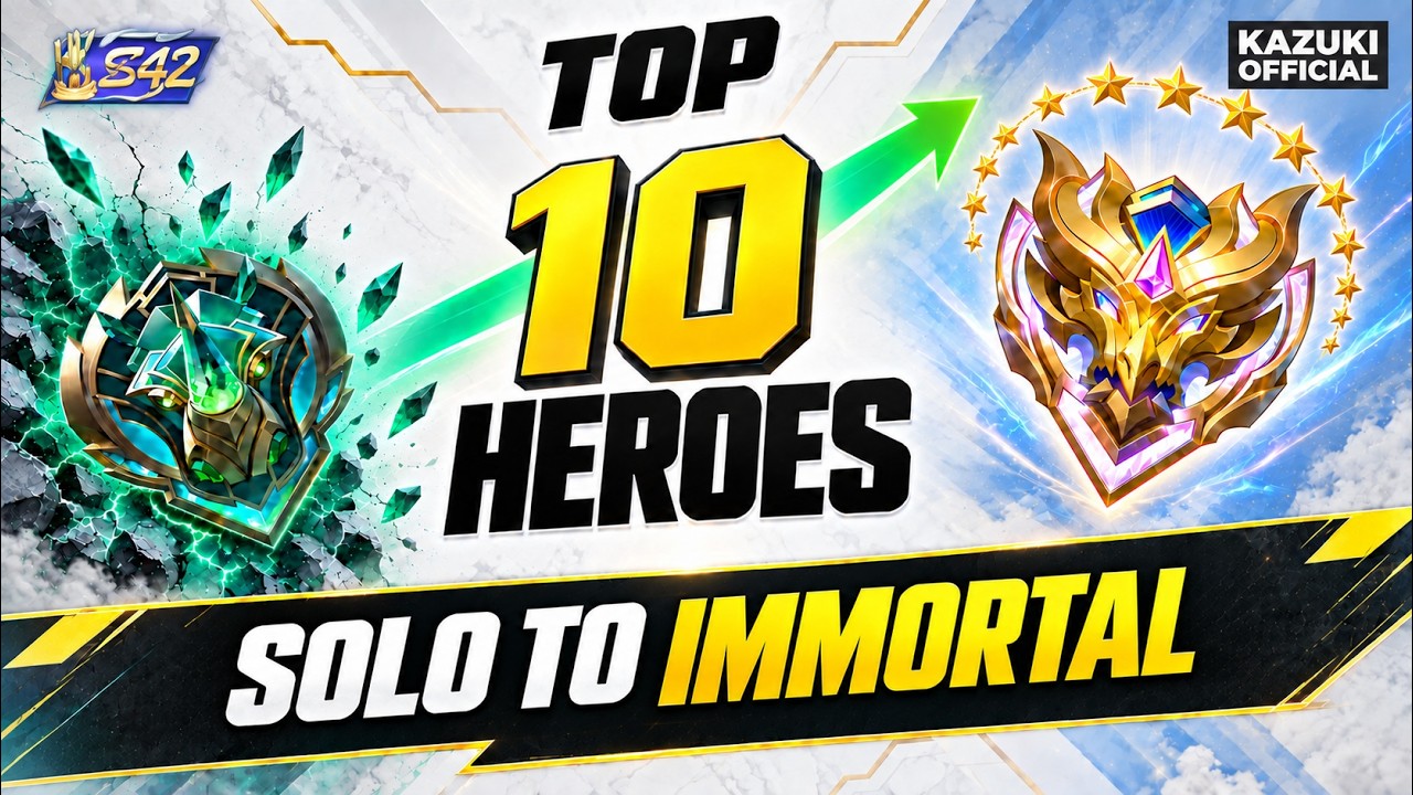 TOP 10 BEST HEROES TO SOLO RANK UP TO MYTHICAL IMMORTAL SEASON 42 | MLBB