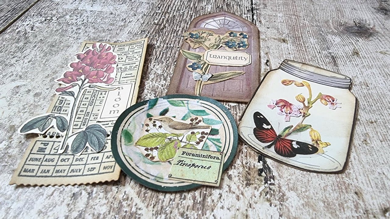 JUNK JOURNAL EMBELLISHMENTS - CRAFT WITH ME - VINTAGE BOTANICAL