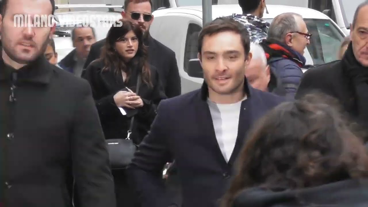 Ed Westwick with fans @ Milan Fashion Week 16 January 2023 show Armani