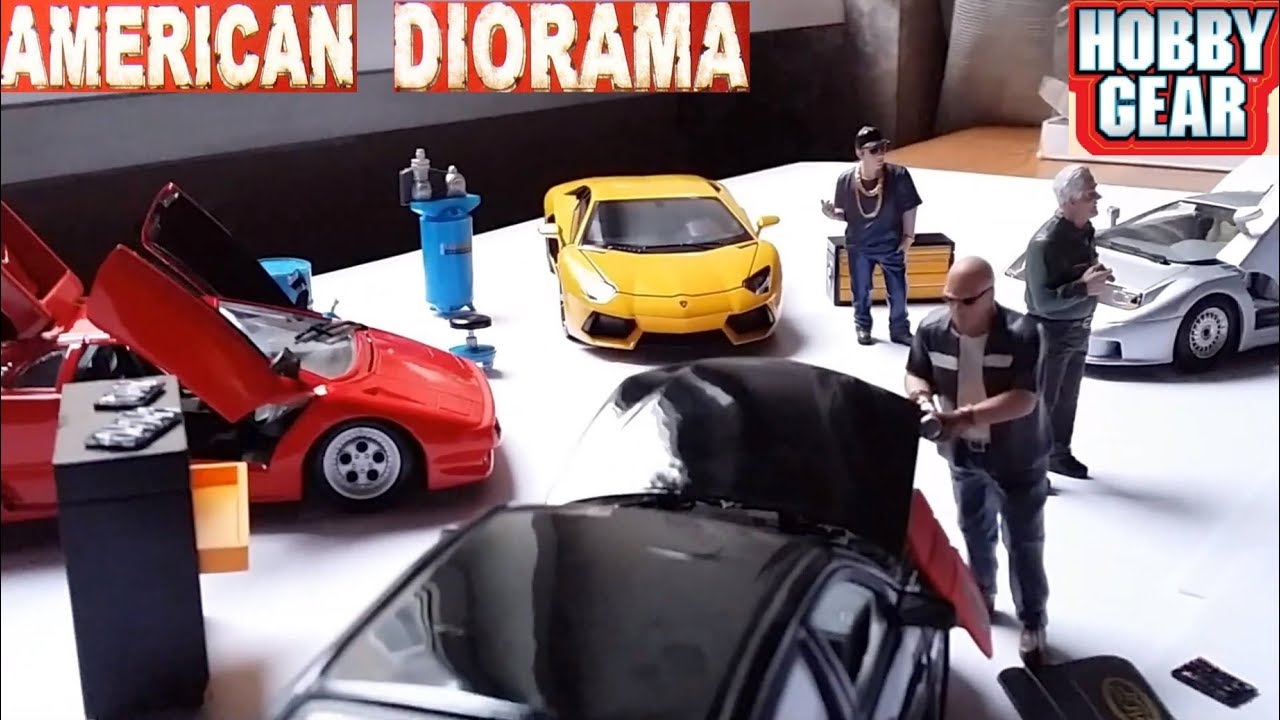 Unboxing 1/24 American Diorama figures & Hobby Gear Garage Accessories