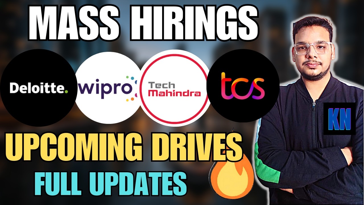 Upcoming Mass Drives | TCS , Deloitte , Wipro , HclTech , L&T | Off Campus Drives for 2026-2024