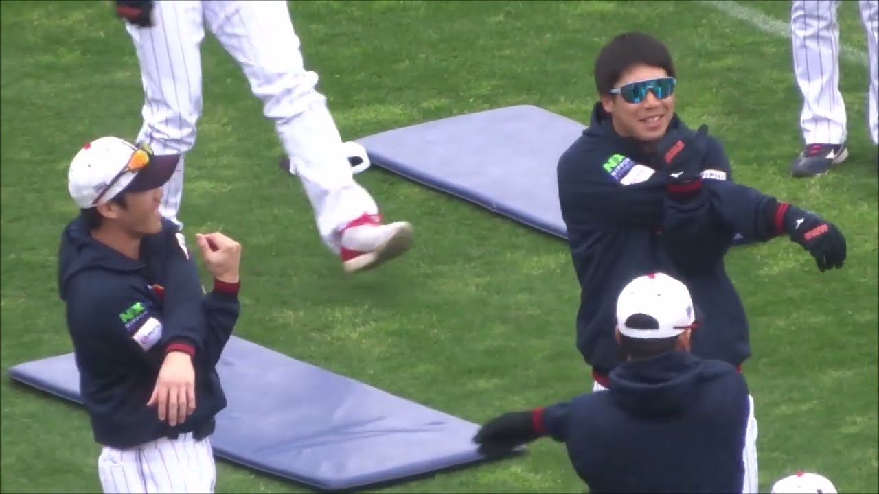 球場入りした侍ジャパンの表情（宮城大弥、佐々木朗希、ダルビッシュ有、山田哲人、甲斐拓也、山川穂高ほか）・ウォーミングアップ（2023.02.22） ～宮崎キャンプ2023～