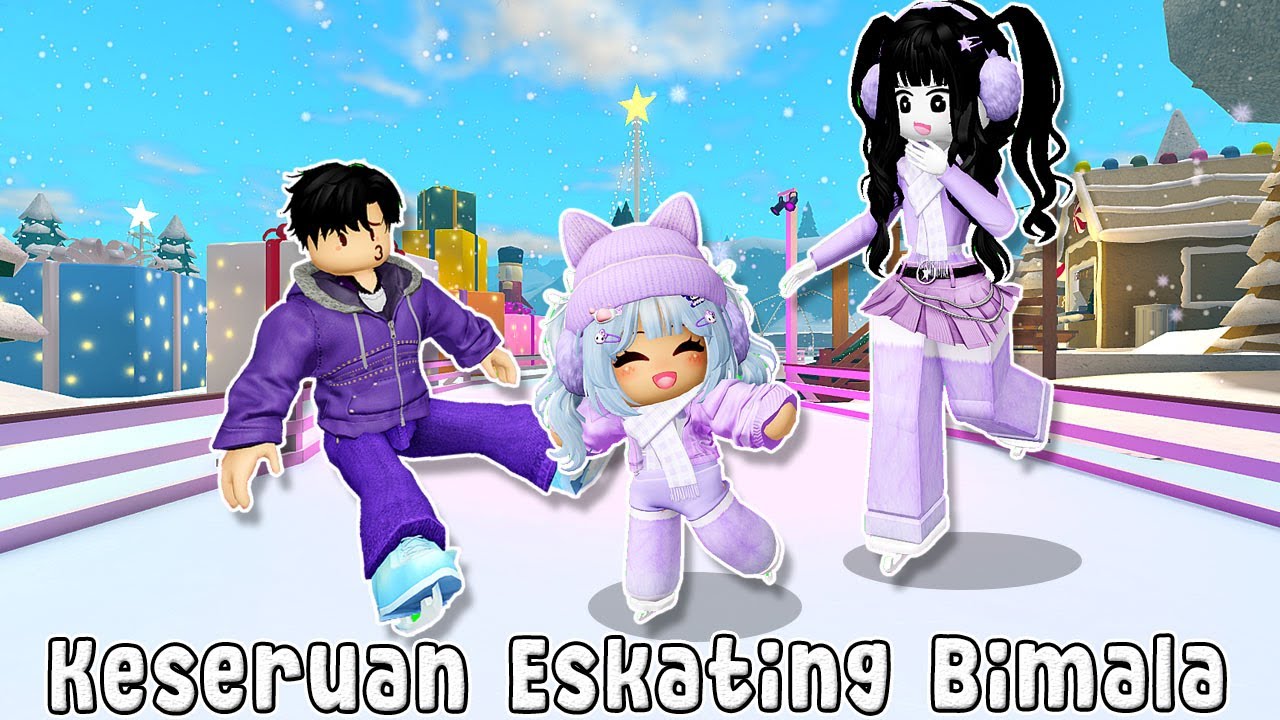 BIMALA FAMILY PERTAMA KALI MAIN ICESKATING DI SALJU | BLOXBURG RP