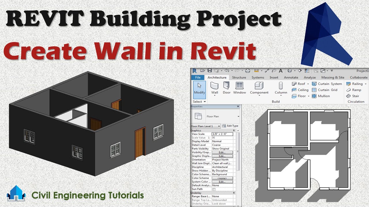 1.Create Wall in Revit || Building Project in Revit || Beginners Tutorials || Autodesk Revit
