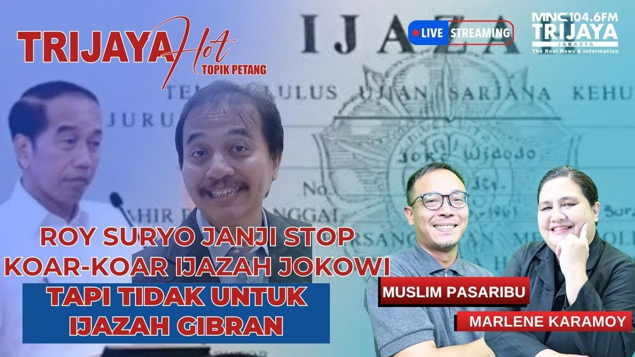 🔴LIVE TRIJAYA | Roy Janji Stop Polemik Ijazah Jokowi jika Diminta Prabowo, tetapi Gibran Belum Tentu