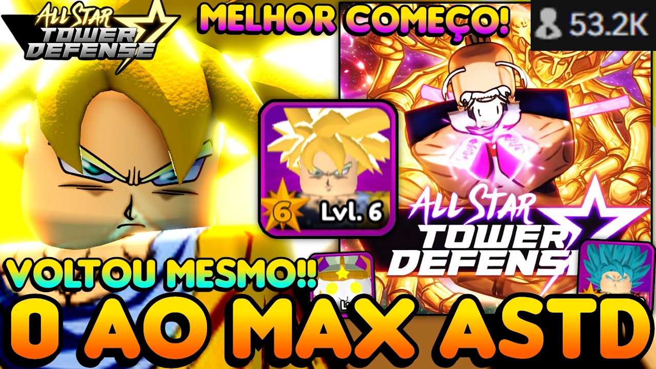 O ASTD ANTIGO REALMENTE ATUALIZOU E EU COMECEI DO ZERO! DO 0 AO MAX ALL STAR TOWER DEFENSE EM 2026!!