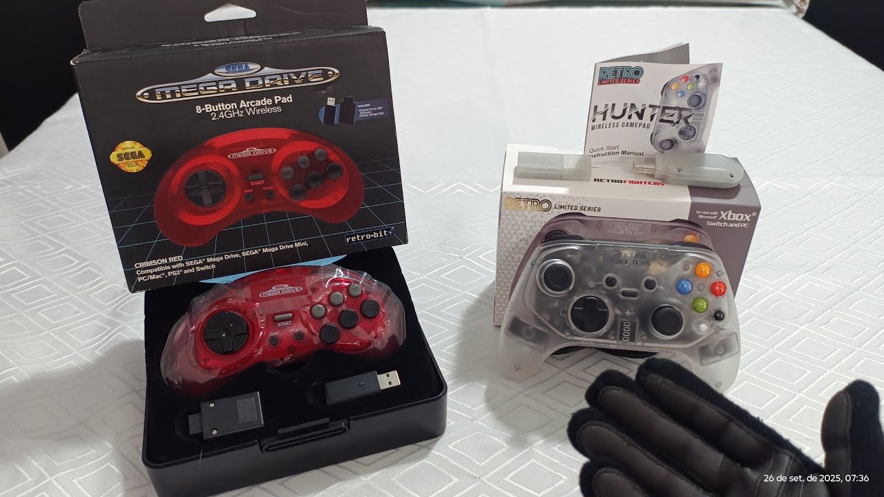Retrofighters Hunter Wireless, Xbox Clássico + Controle Retro-bit Sem Fio 2.4ghz Vermelho, Unboxing