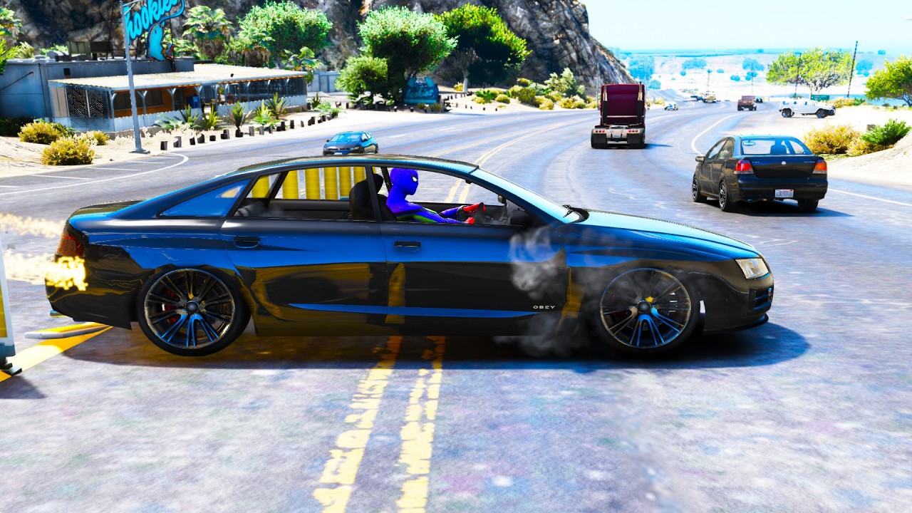 GTA 5 Water ragdolls | SPIDERMAN Jumps/Falls Compilation (Funny Moments) #01car stunt