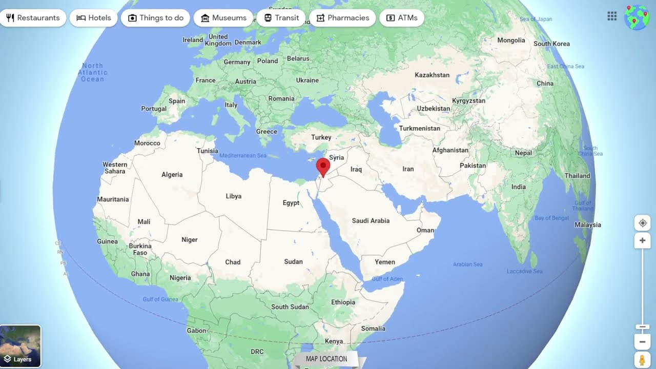 Where on the map is the capital of Jordan - Amman