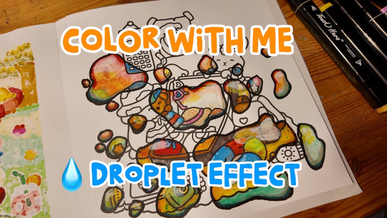 Color With Me 🖍️ Droplet Effect Coloring 💧 | Coco Wyo Alcohol Markers
