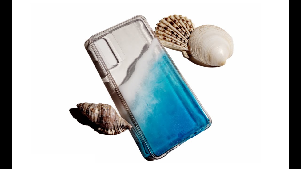 Creating a Resin Beach Wave Samsung Phone Case | Resin Ocean Art | Ocean Mobile Cover #DIYphonecase