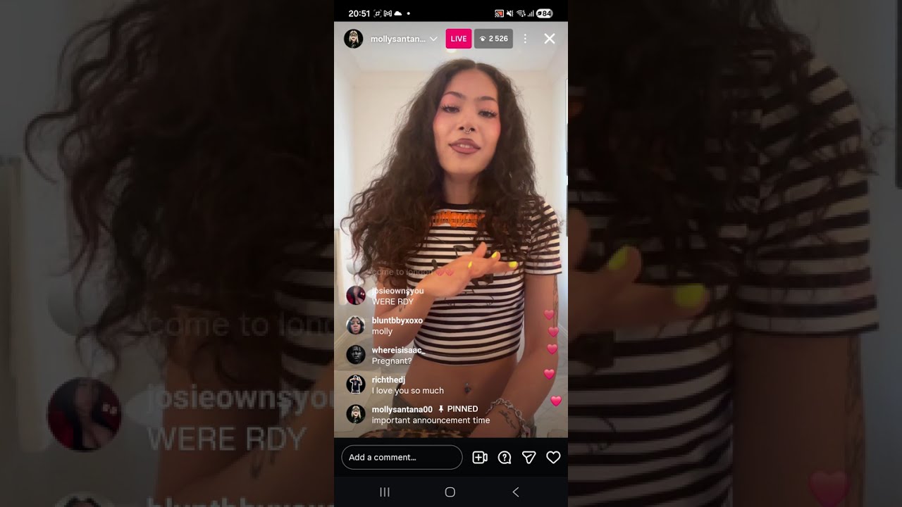 Molly Santana addresses merch issues /Santana IG live 09/01/2026