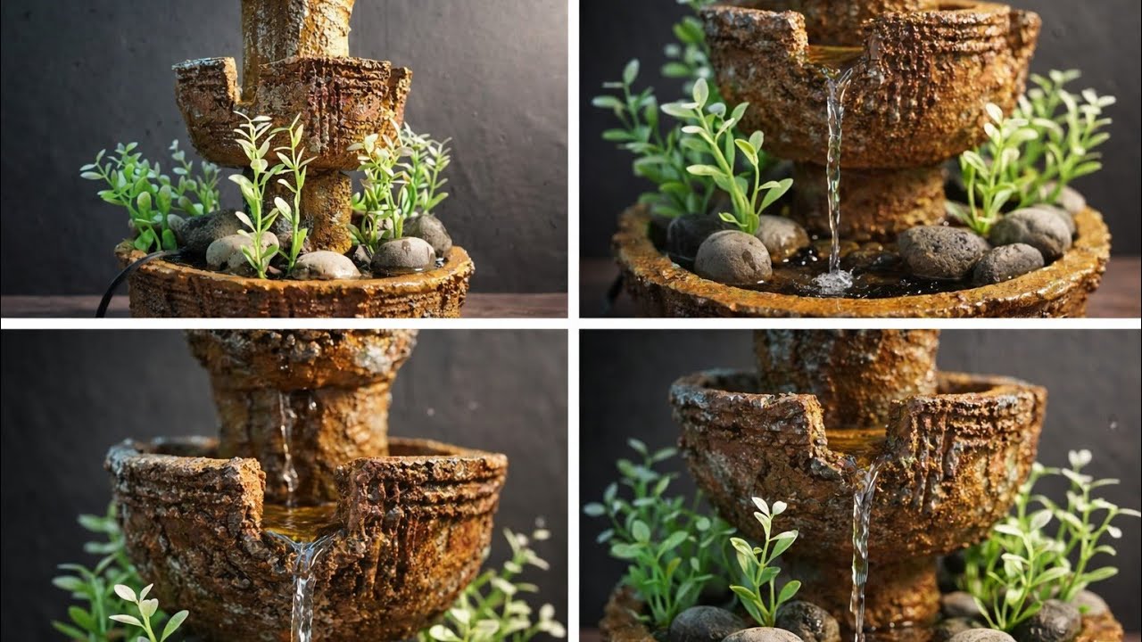 Diy creative mini beautiful tabletop Water fountain 