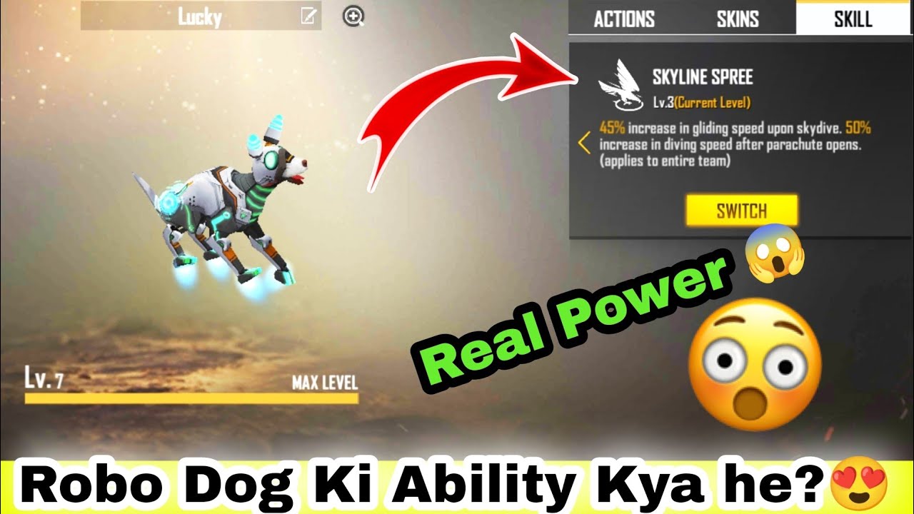 Free Fire Robot Dog Pet Ability Test | Free Fire Robot Dog Pet Ability | Robo Dog ki Ability Kya Hai