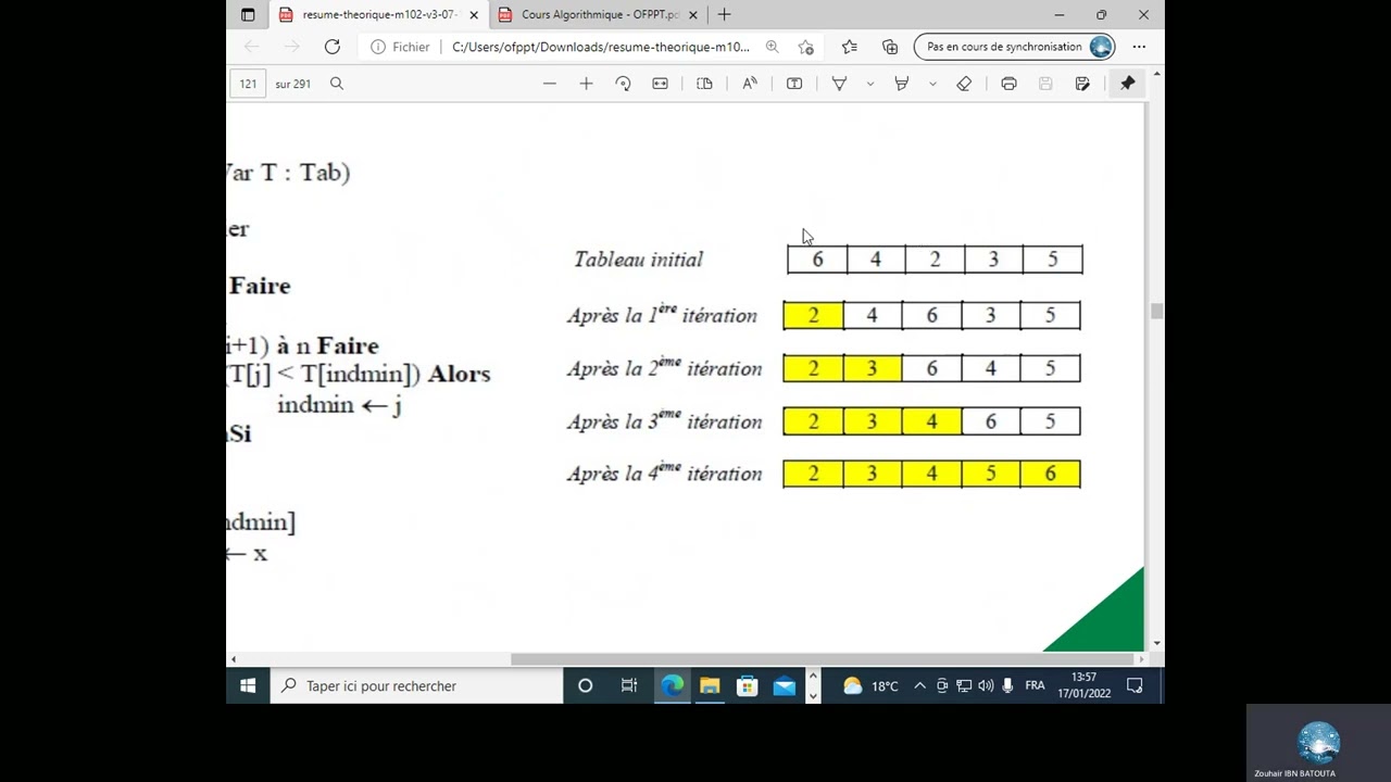 Algorithme 21: Les Tris par Bulle, Insertion , selection, Comptage, Permutation