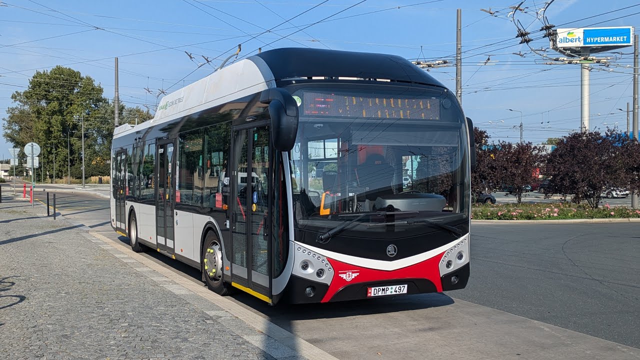 DPMP - Škoda 32Tr AKU - linka 3: Hlavní nádraží - Lázně Bohdaneč, točna (výluka srpen)