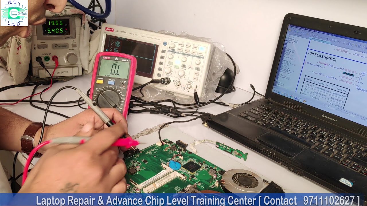 How To Repair Any Dead Laptop Motherboard by Using CRO & Digital Multimeter In Hindi