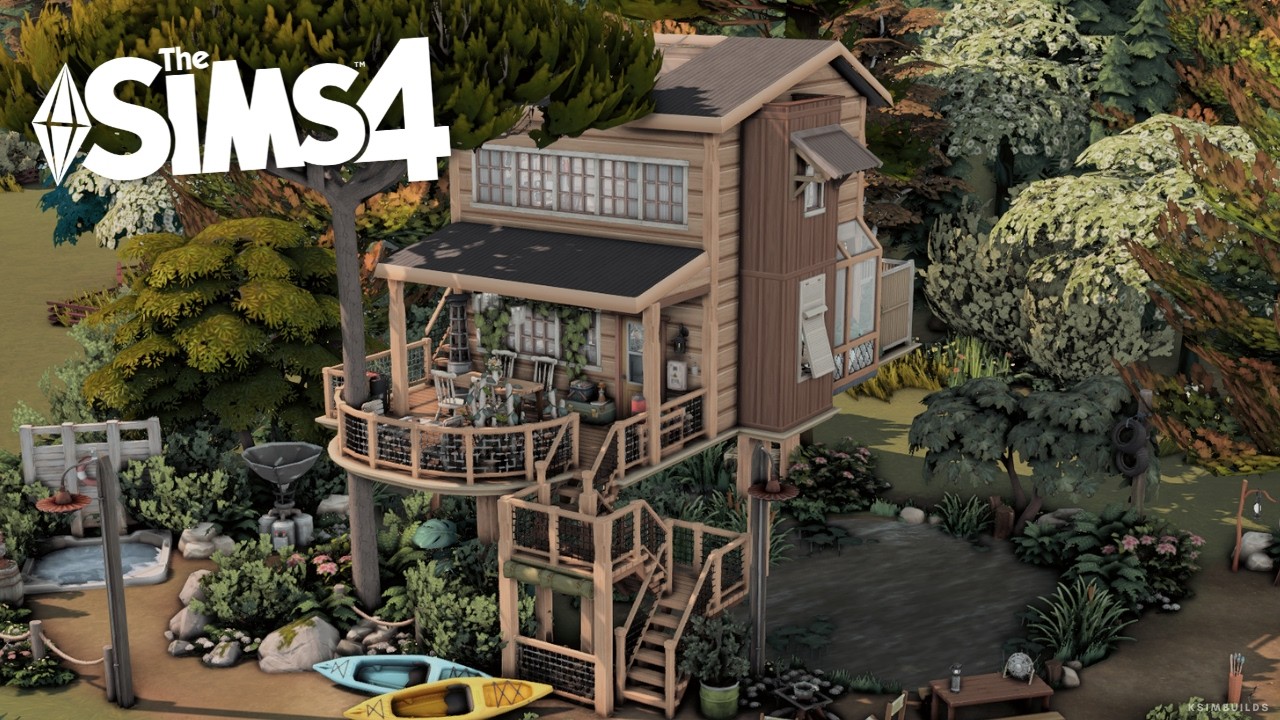 Ремонт моего старого домика на дереве 🌲🏠 | Анимация в Sims 4 | Без пользовательского контента