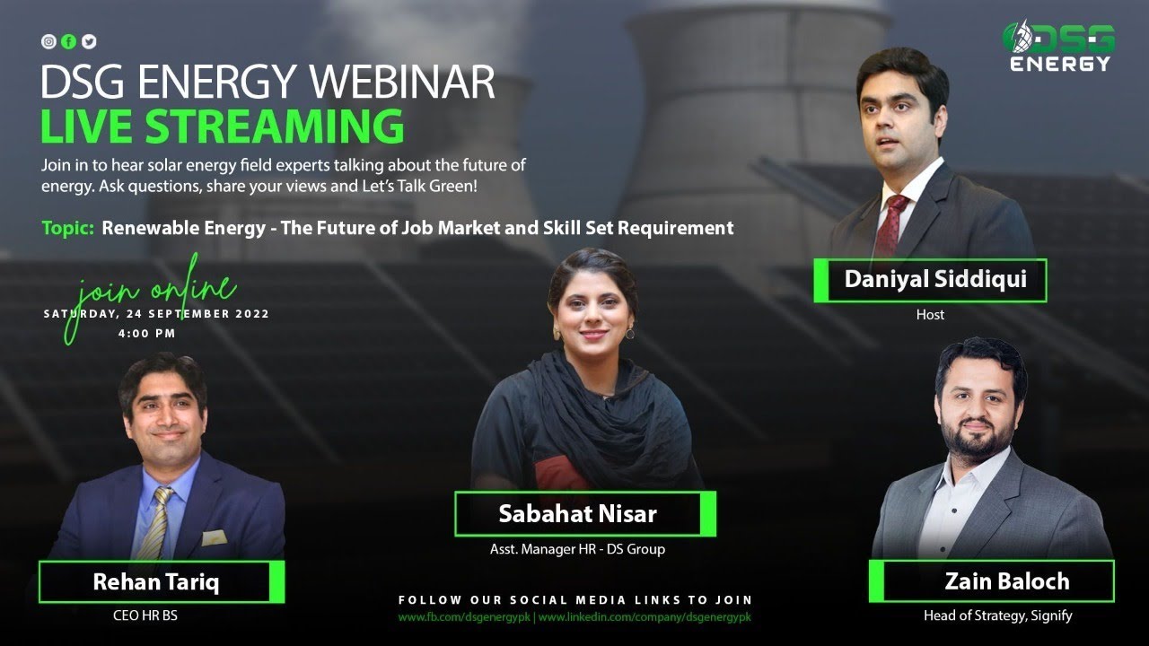 DSG Energy Webinar | Renewable Energy | The future of job market and Skills set requirement.