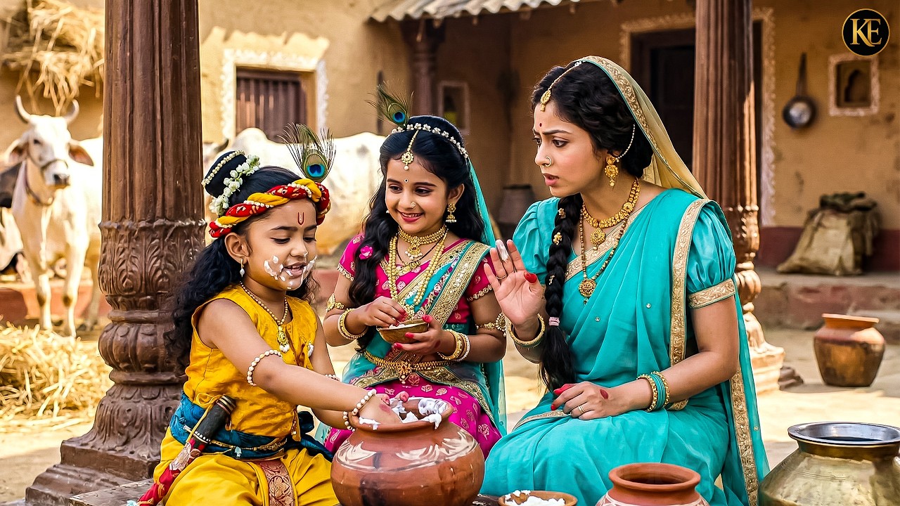 जब कान्हा और राधा ने मिलकार उड़ाया ताज़ा माखन! || यशोमती मईया के नंदलाला || Shree Krishan leela ||