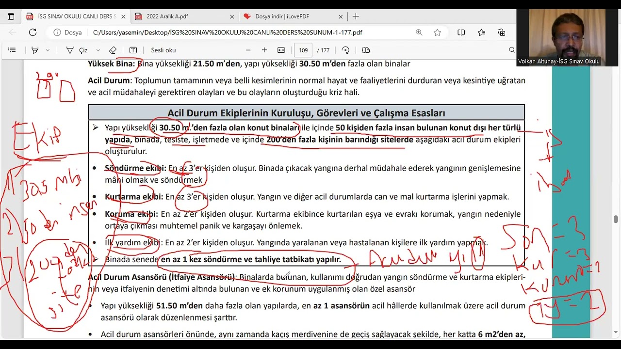 2023 ARALIK 17.  DERS: YANGIN