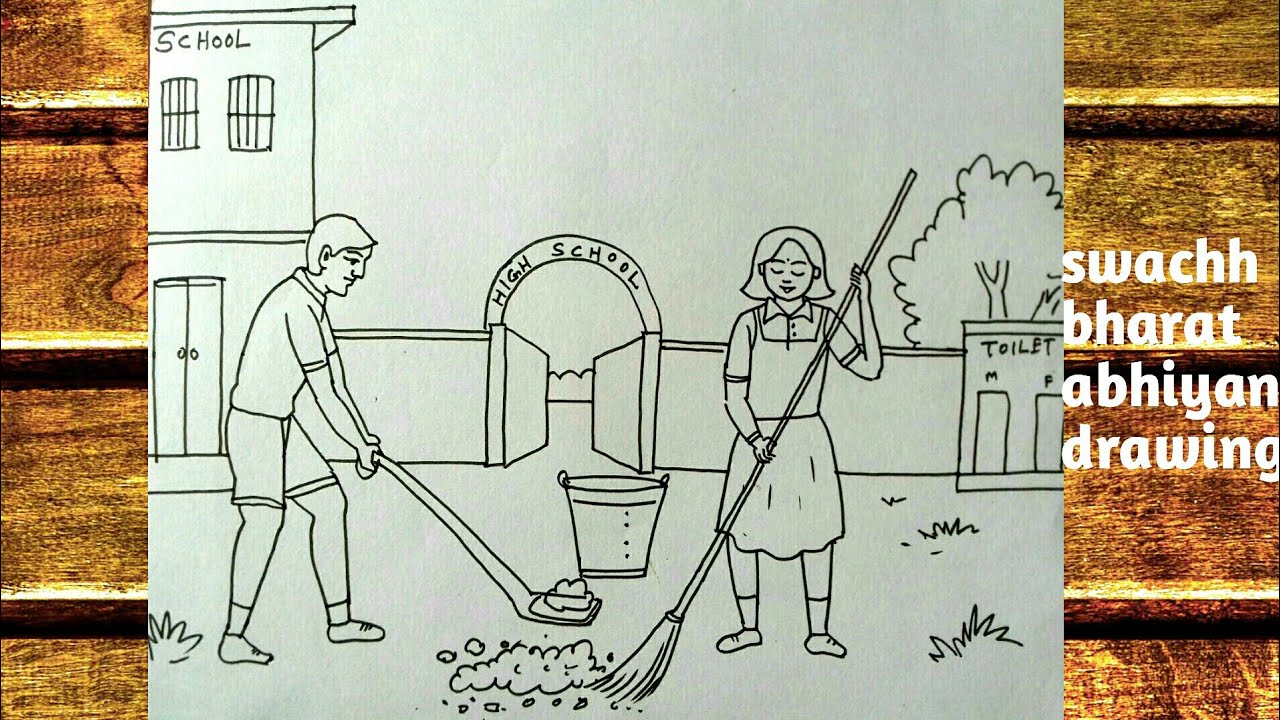 Swachh bharat abhiyan drawing ||how to draw Nirmal Vidyalaya