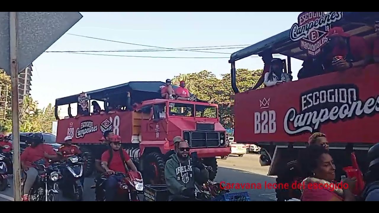 CARAVANA DE LOS LEONES DEL ESCOGIDO CAMPEONES BEISBOL INVERNAL REPÚBLICA DOMINICANA 