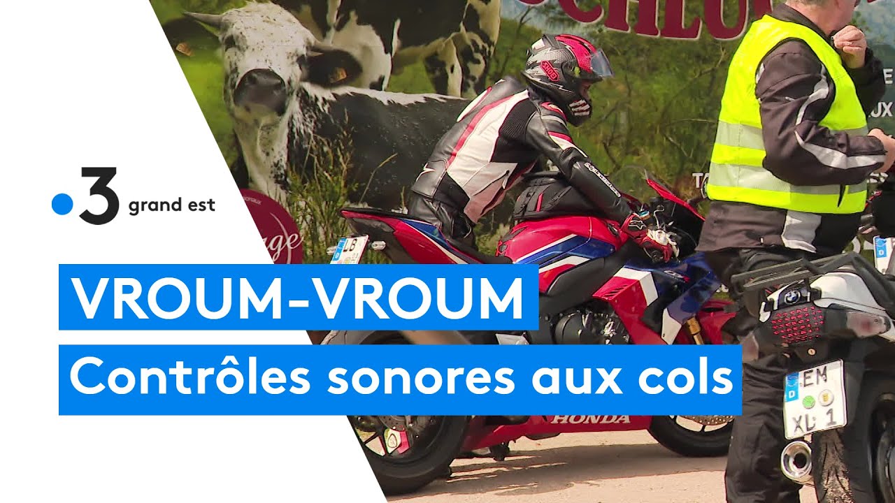 Contrôles sonores des motos sur un col Vosgien