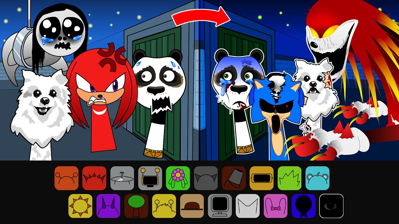 Incredibox Sprunki Retake Sinner Edition: Knuckles SUPER SONIC, Po, Gabe Dog Hide and Seek PETAPETA