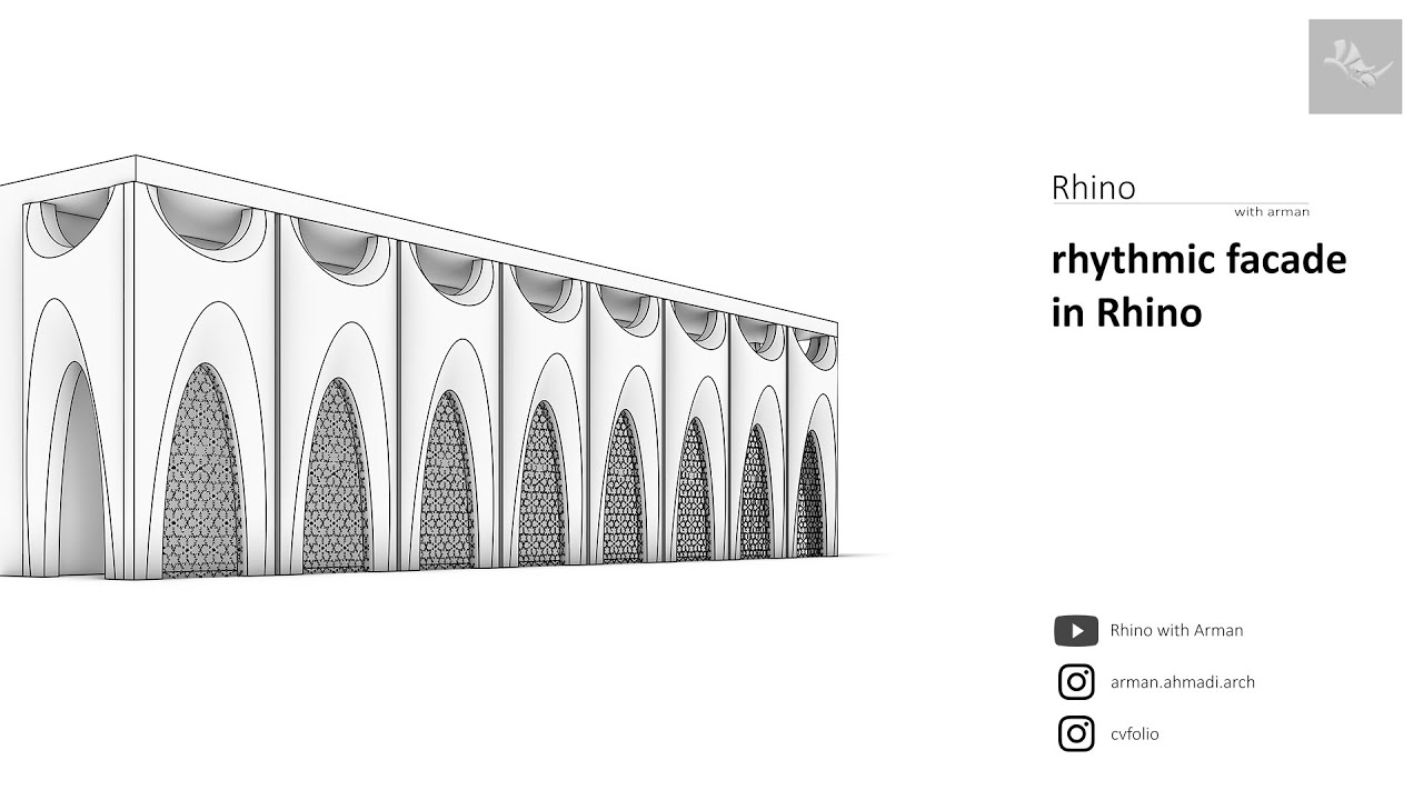 rhythmic facade in rhino | da chang cultural center cloister in rhino
