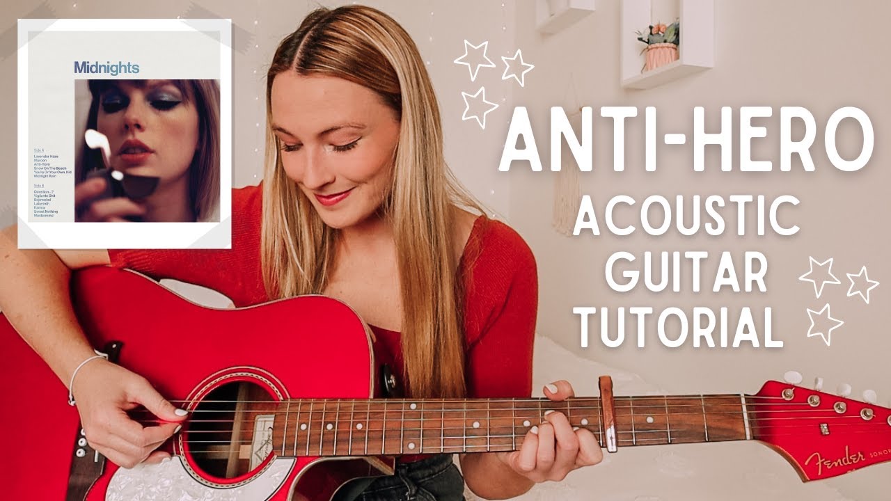 Taylor Swift Anti-Hero Guitar Tutorial (EASY CHORDS) - Midnights // Nena Shelby