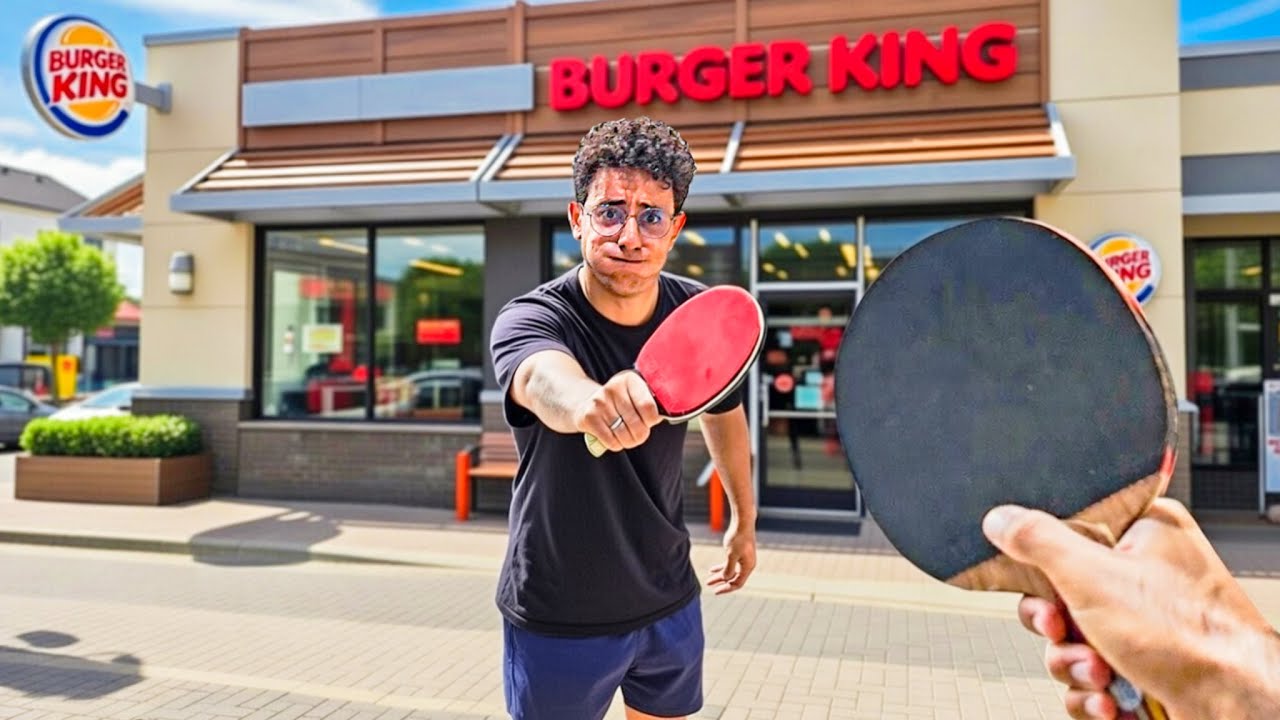 Desafio de TÊNIS DE MESA valendo um BURGER KING! 🍔