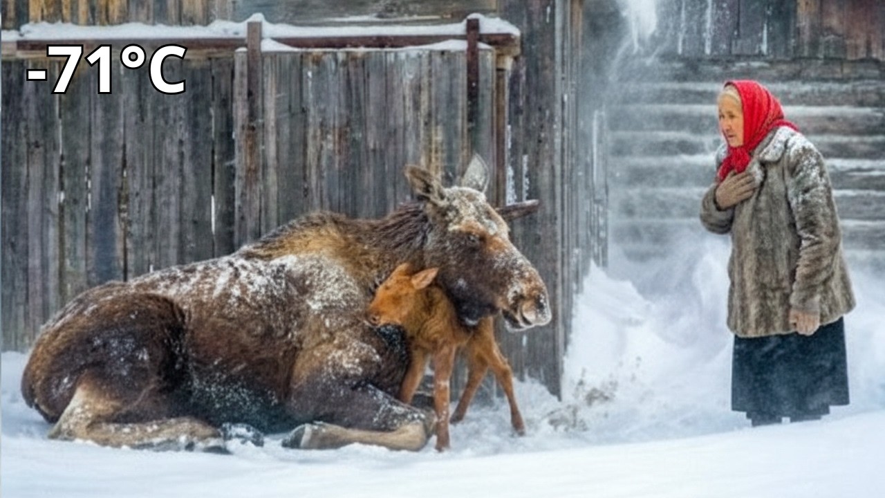 Sick Moose & Calf Collapsed at Her Door… What This 80-Year-Old Woman Did Next Is Unbelievable