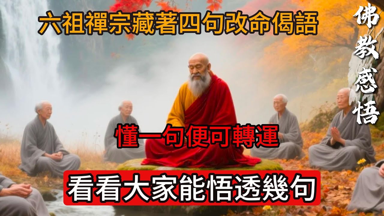 六祖禪宗藏著四句改命偈語，懂一句便可轉運，看看大家能悟透幾句佛教#信仰#修行|人生 |金剛經|南無阿彌陀佛#佛家 #大悲咒#修行 #教育#大悲咒#禪悟人生 #智慧#哲學#因果#冥想#达摩#媽祖