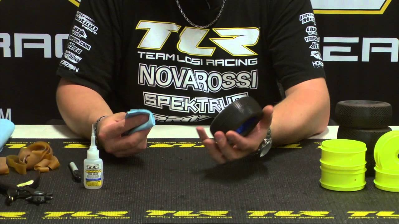 Adam Drake explains how to clean and glue Pro-Line tires.