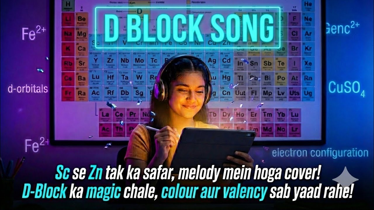 D-Block Elements Explained in Song 🎵 | Class 12 NCERT Chemistry D-Orbital ki kahani |NEET| JET|
