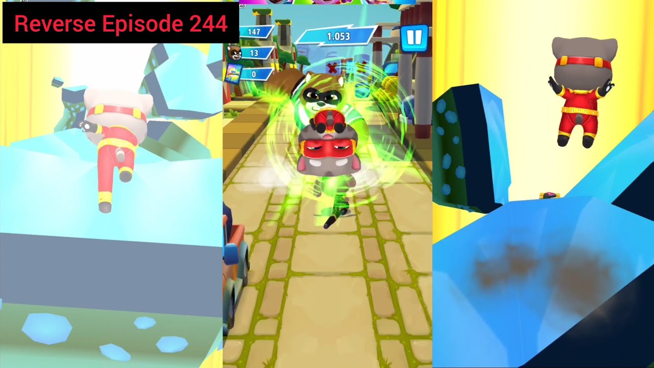 Talking Tom Hero dash reverse android gameplay Walkthrough Episode 244