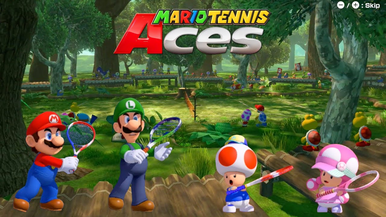 Mario Tennis Aces - Mario & Luigi VS Toad & Toadette - Piranha Plant Forest
